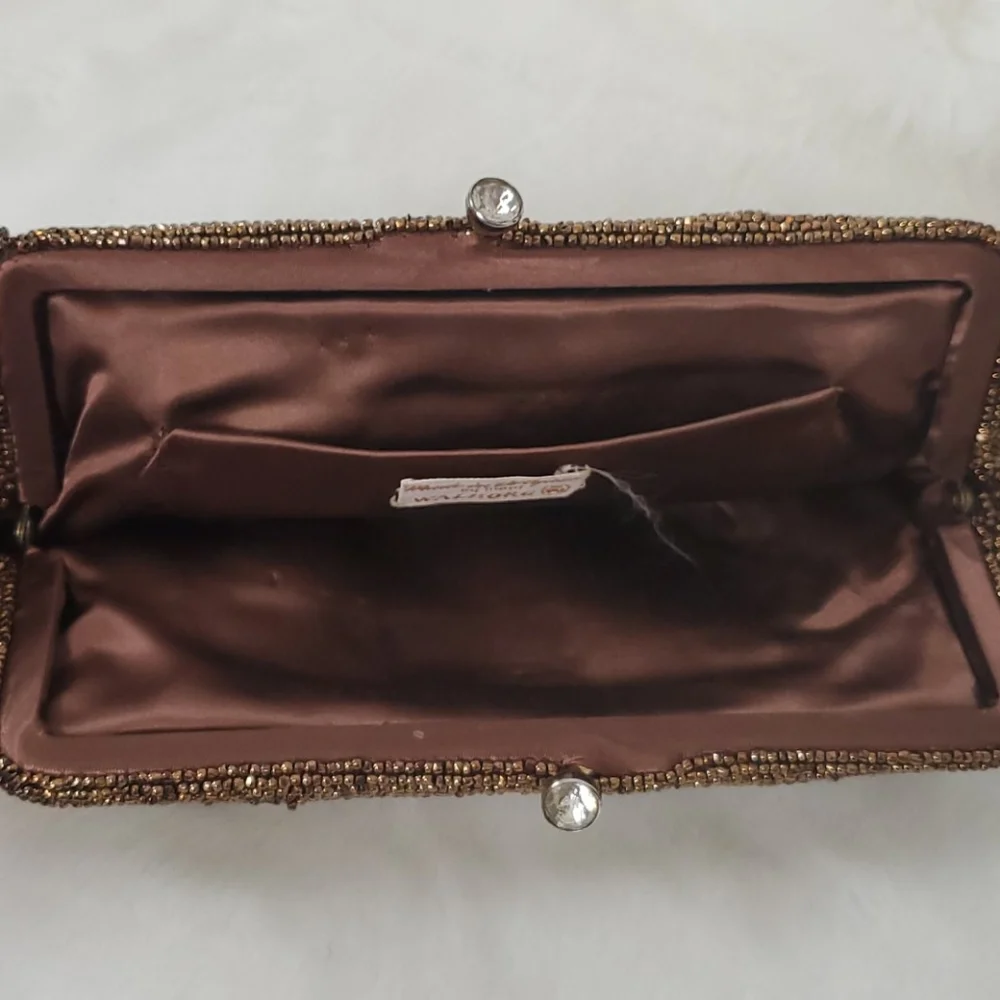 Vintage Walborg beaded brown purse bag